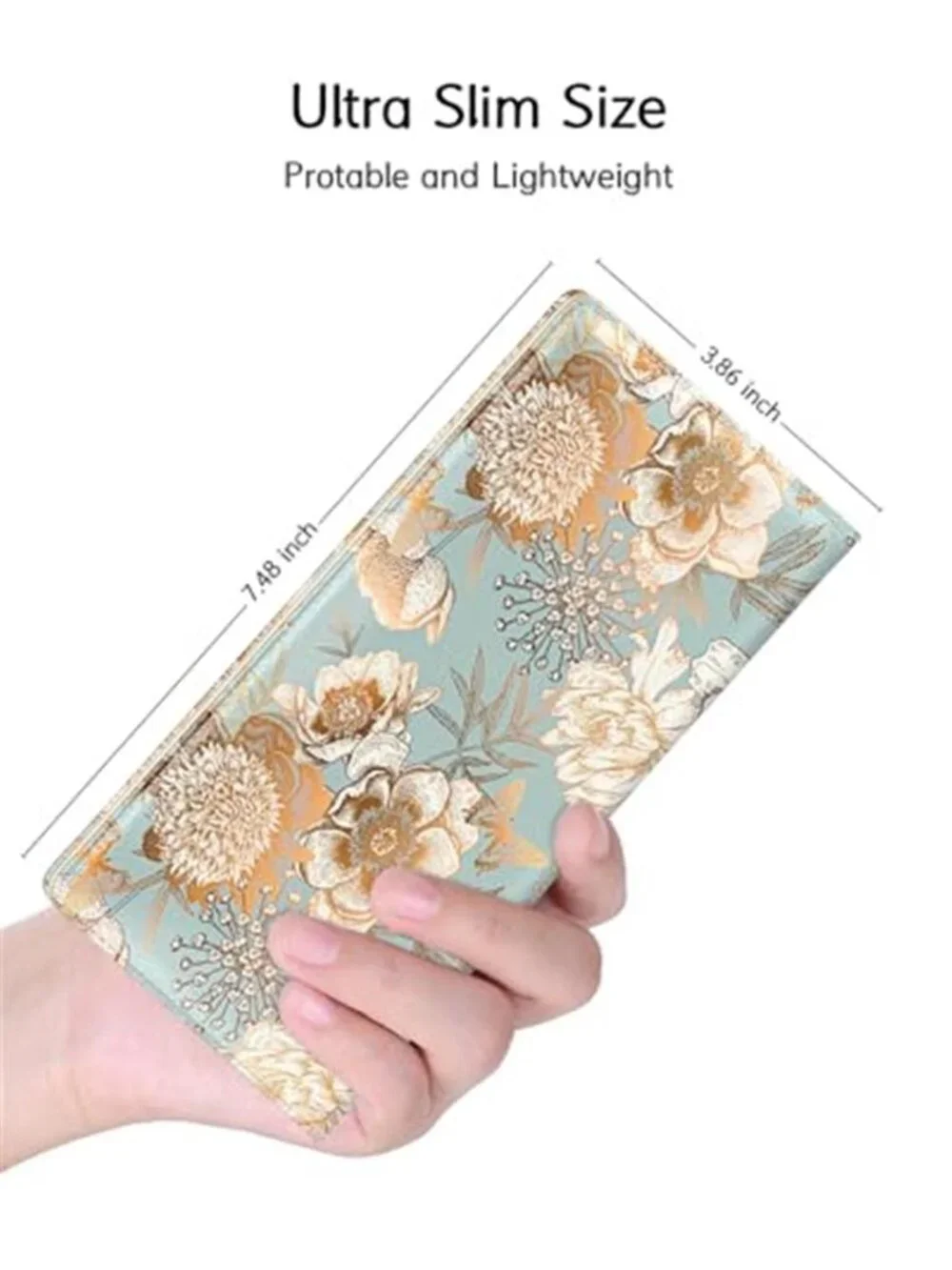 Womens Floral Slim Wallet RFID Blocking Credit Card Holder Zip Coin Purse Clutch